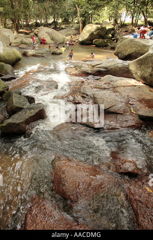 Hin Lad Waterfall Koh Samui Thailand Stock Photo