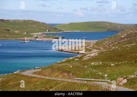 isle of vatersay causeway linking to isle of barra western isles scotland  uk gb Stock Photo