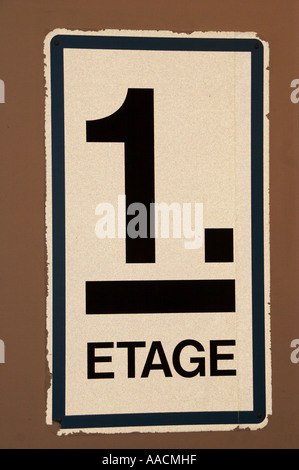 sign first floor Stock Photo
