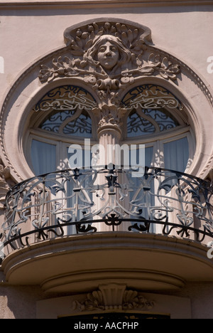 Balcony, fassade, Art nouveau, Valencia, Valencia, Spain Stock Photo