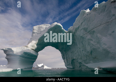 Greenland Nanortalik Icebergs floating along western coast near Ilukasik Island on summer evening Stock Photo