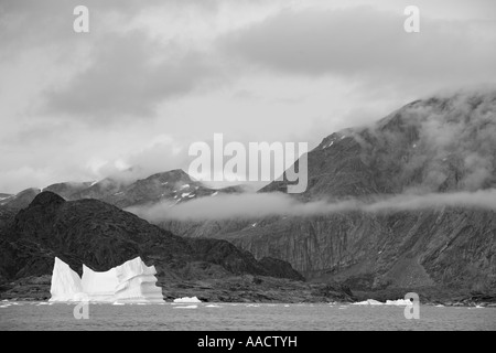 Greenland Nanortalik Icebergs floating along western coast near Ilukasik Island on summer evening Stock Photo