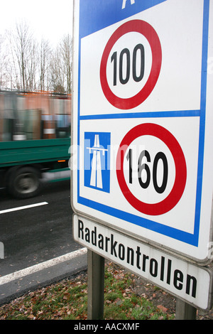 Symbol speed 160 on Austrian motorways Stock Photo - Alamy