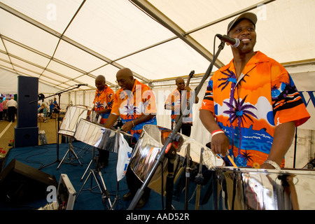 Calypso steel band Yarmouth Old Gaffers festiva; England UK Great Britain Stock Photo