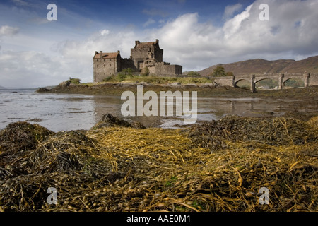 Eileen Donan Castle on Loch Duich Dornie at low tide Stock Photo