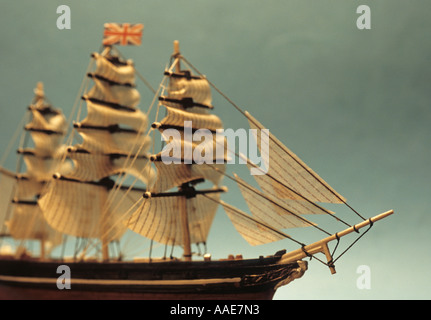 sailing ship miniature of Cutty Sark Stock Photo