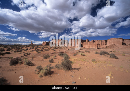 Red sandstone rock formations in Talampaya National Park, Argentina Stock Photo
