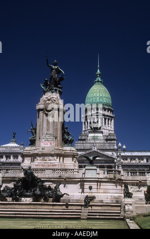 Congress building and Monumento a los Dos Congresos, Buenos Aires, Argentina Stock Photo