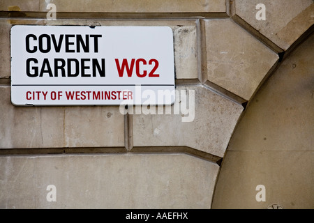 Covent Garden road sign Stock Photo