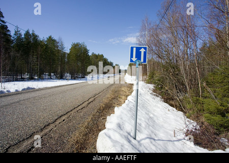 passing place on narrow road Stock Photo