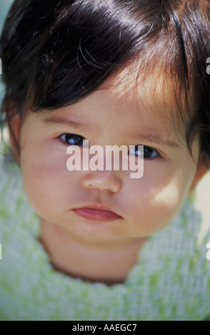 8 month old Filipino-Caucasian baby girl Stock Photo