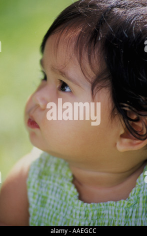 8 month old Filipino-Caucasian baby girl Stock Photo