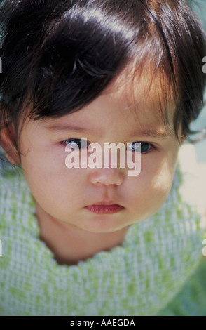 8 month old Filipino-Caucasian baby girl Stock Photo