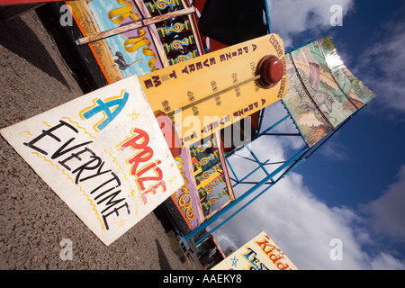 UK England West Midlands Dudley Black Country Museum funfair try your strength game Stock Photo