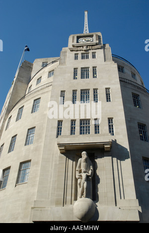View of Broadcasting House the BBC's headquarters in Portland Place London England Stock Photo