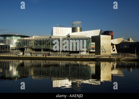 Morning light on the Lowry Arts Centre Salford Quays Greater Manchester Stock Photo