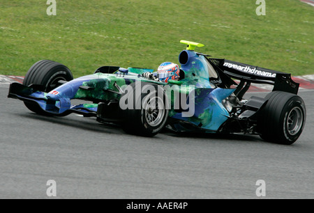British Formula One motor racing driver Jenson Button of the Honda Racing F1 team in the 2007 car Stock Photo