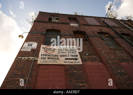 Derelict mill, Carruthers Street off Pollard st,  Ancoats, Manchester, UK Stock Photo