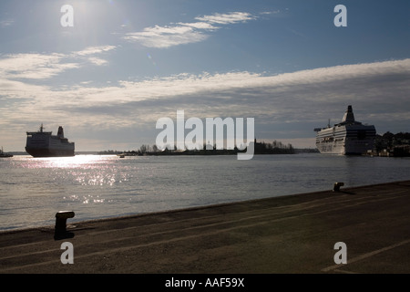 cruise vessel in Helsinki harbour Finland Stock Photo