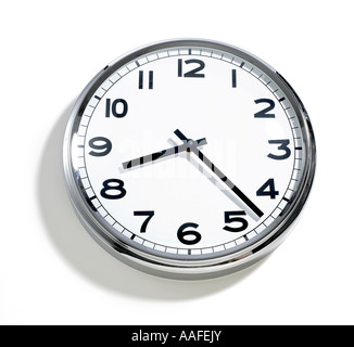 Chrome Wall Clock Stock Photo