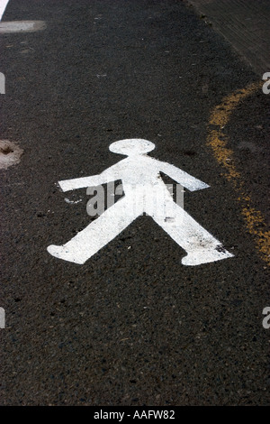 Pedestrian protected way paint on the street in france Stock Photo