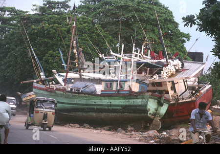 Images from the aftermath of the boxing day tsunami in Sri Lanka on the Indian Ocean, 2005. Stock Photo