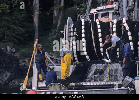 Salmon fishing boat Johnstone Strait BC Canada Stock Photo