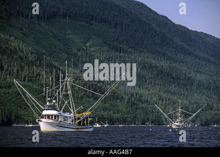 salmon fishing boat alamy alaska sound trolling rainbow se commercial cross strait johnstone bc canada