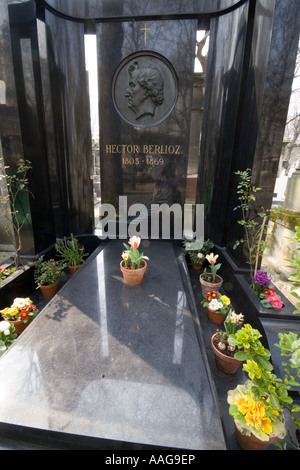 Hector Berlioz tomb Cimetiere de Montmartre Paris France Stock Photo