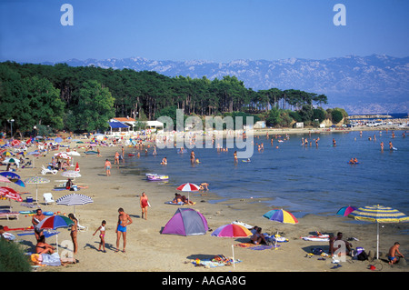Paradise beach Lopar Rab island bay of Kvarner Croatia Stock Photo