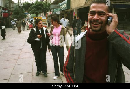 Young man talking on a phone Delhi India Stock Photo