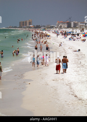 The crowds at Clearwater Beach Florida on a Saturday afternoon Stock