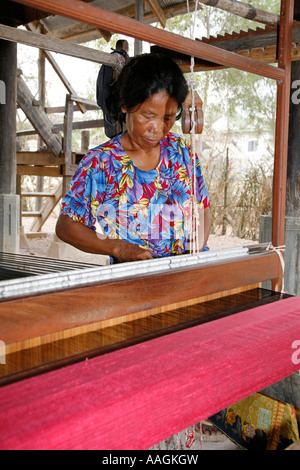 Silk weaving village Phnom Penh Cambodia Stock Photo