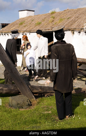 alamy famine reconstruction donegal isle inishowen doagh ireland village evicted their family