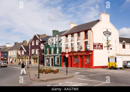Ireland County Kerry Dingle Strand Street shops and pubs on seafront Stock Photo