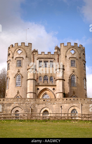 MIDFORD CASTLE NEAR BATH AN EIGHTEENTH CENTURY FOLLY CASTLE BUILT IN THE SHAPE OF THE ACE OF CLUBS SOMERSET UK Stock Photo