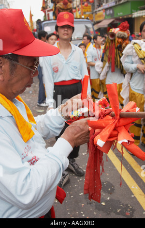 Man Making Preparations For Matsu Festival Stock Photo