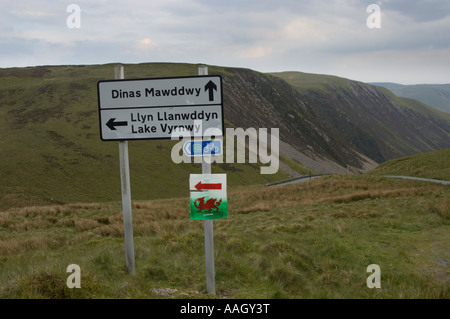 Remote pass Bwlch y Groes between Dinas Mawddwy and Llanuwchllyn the highest pass in north wales UK Stock Photo