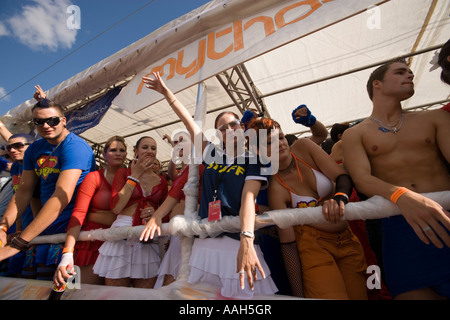 Ravers on a Love Mobile Street Parade Zurich Canton Zurich Switzerland Stock Photo