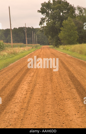 Rural Country Dirt Road, Michigan USA Stock Photo