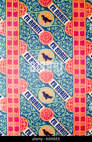 Wallpaper designed by the famous Victorian architect Augustus Welby Pugin for his home, the Grange, in Ramsgate, Kent Stock Photo