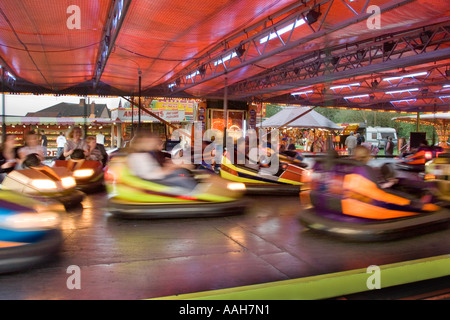 bumper cars at the funfair at Bardwell in Suffolk Stock Photo