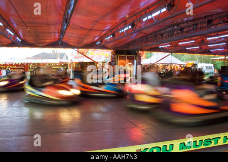 bumper cars at the funfair at Bardwell in Suffolk Stock Photo