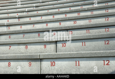 seating numbers from harvard stadium, harvard university, cambridge, massachusetts Stock Photo