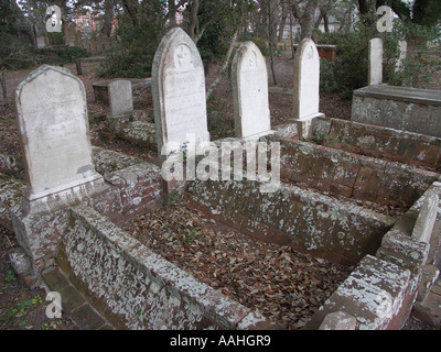 Graves in Old Graveyard Stock Photo