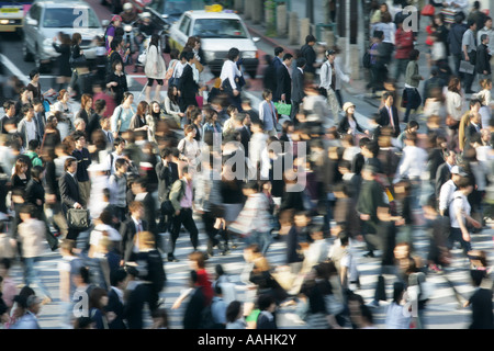 JPN Japan Tokyo Pedestrians on a crosswalk in Shibuja Stock Photo