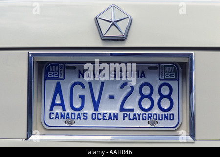 Canadian Nova Scotia car registration license plate AGV 288 Nov 82 83