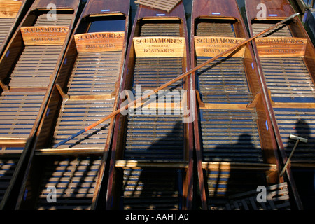 Cambridge punts abstract Stock Photo