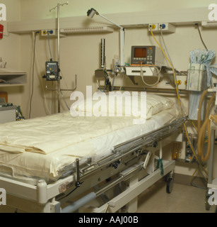 single empty bed in hospital health-care and medicine. Photo by Willy Matheisl Stock Photo
