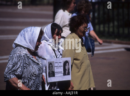 Mothers marching to demand justice for relatives who disappeared in the Dirty War, Plaza de Mayo, Buenos Aires, Argentina Stock Photo